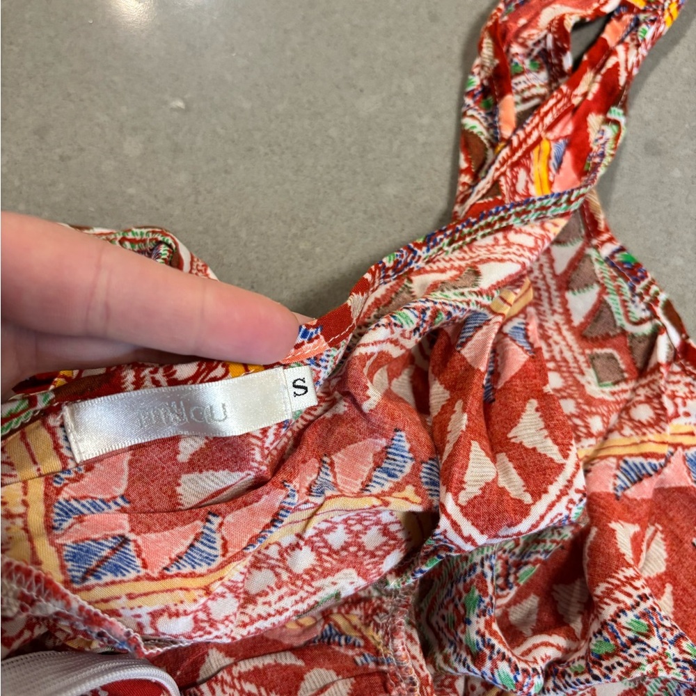 Anthropologie Red Patterned Dress - Picture 2 of 5